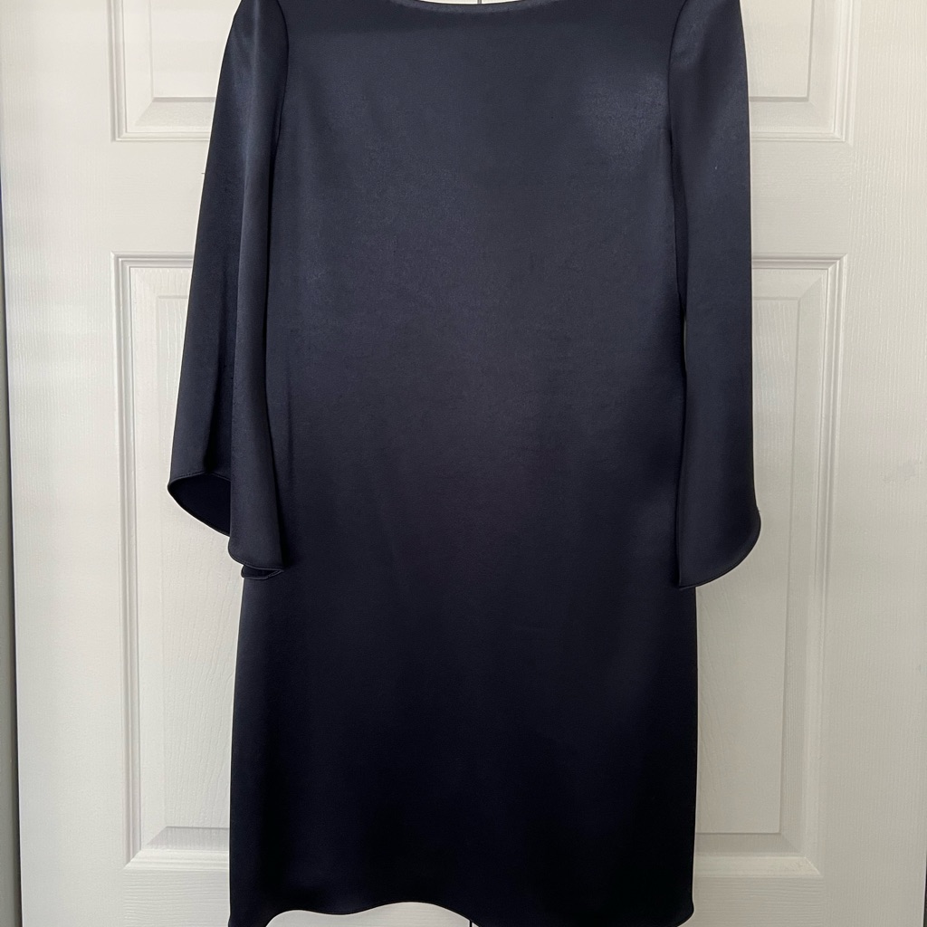 Diane Von Furstenberg Navy Silk Shirt Dress